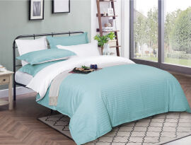 Акція на Комплект постільної білизни MirSon Satin Stripe 30-0013 + 30-0001 Gilberta 160х220 Сімейний від Rozetka