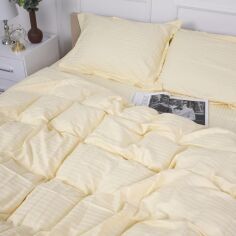 Акция на Комплект постільної білизни MirSon Satin Stripe 30-0002 Soft Yellow 110х140 Дитячий от Rozetka