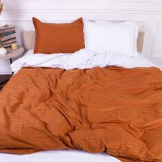 Акція на Комплект постільної білизни MirSon Satin Stripe 30-0005 + 30-0001 Batul 160х220 Полуторний Євро від Rozetka