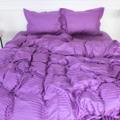 Акція на Комплект постільної білизни MirSon Satin Stripe 30-0009 Purple 110х140 Дитячий від Rozetka