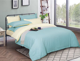 Акція на Комплект постільної білизни MirSon Satin Stripe 30-0013 + 30-0002 Sensuous 200х220 Євро від Rozetka