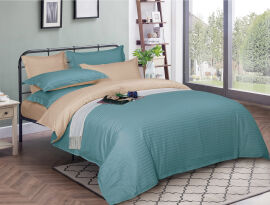 Акція на Комплект постільної білизни MirSon Satin Stripe 30-0015 + 30-0004 Gavenia 143х210 Полуторний від Rozetka