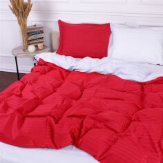 Акція на Комплект постільної білизни MirSon Satin Stripe 30-0018 + 30-0001 Feinarina 143х210 Полуторний від Rozetka