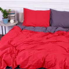 Акція на Комплект постільної білизни MirSon Satin Stripe 30-0018 + 30-0012 Jeren 175х210 Двоспальний від Rozetka