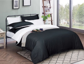Акція на Комплект постільної білизни MirSon Satin Stripe 30-0021 + 30-0001 Atanelly 143х210 Полуторний від Rozetka