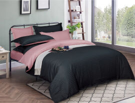 Акція на Комплект постільної білизни MirSon Satin Stripe 30-0021 + 30-0007 Esandiora 220х240 King Size від Rozetka