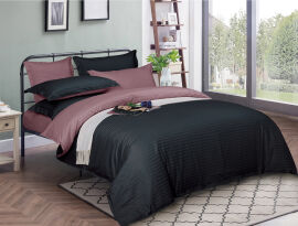 Акція на Комплект постільної білизни MirSon Satin Stripe 30-0021 + 30-0008 Dorimel 2х143х210 Сімейний від Rozetka