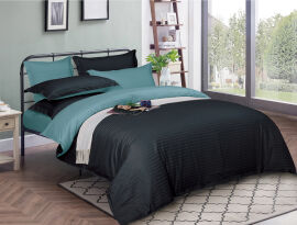 Акція на Комплект постільної білизни MirSon Satin Stripe 30-0021 + 30-0015 Edaliz 175х210 Двоспальний від Rozetka