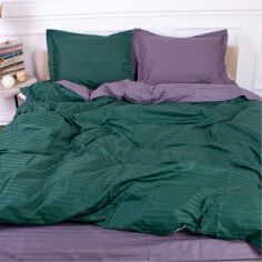 Акція на Комплект постільної білизни MirSon Satin Stripe 30-0017 + 30-0012 Galatee 160х220 Сімейний від Rozetka