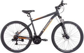 Акція на Велосипед TRINX M100 Elite 27.5" 18" 2022 Matt-Black-Grey-Orange (M100Elite.18MBGO) від Rozetka