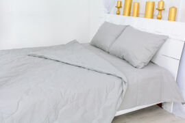 Акція на Літній постільний комплект MirSon №2404 EcoSilk 116-5703 Light Gray ковдра 172х205 см + наволочки 2 х 50х70 см + простирадло 200x220 см від Rozetka