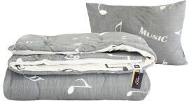Акція на Набір антиалергенний MirSon Eco-Soft Зима №3024 Color Fun Line Cat (ковдра + подушка середня) 140x205+50x70 від Rozetka