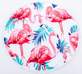 Акция на Пляжний рушник MirSon №5054 Summer Time Light flamingo 150x150 см от Rozetka