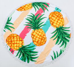 Акція на Пляжний рушник MirSon №5060 Summer Time Pineapple 150x150 см від Rozetka