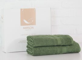 Акція на Набір лазневих рушників MirSon №5079 Elite SoftNess Military 50х90, 70х140 від Rozetka