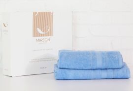 Акція на Набір лазневих рушників MirSon №5072 Elite SoftNess Cornflower 50х90, 70х140 від Rozetka