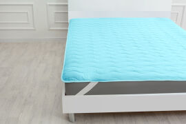 Акция на Наматрацник MirSon Eco Light №1719 Cotton Air-line на резинці по кутках Blue 120x190 см от Rozetka