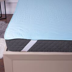 Акція на Наматрацник MirSon Eco Light №1716 Wool Air-line на резинці по кутках Blue 180x200 см від Rozetka