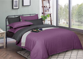 Акция на Підковдра MirSon 200х220 Satin Stripe 30-0009 + 30-0012 Violetta от Rozetka