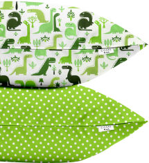 Акция на Набір наволочок Cosas Set Pillow Dino Green Dots Green 50х70 2 шт. от Rozetka