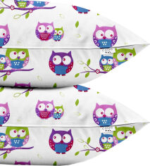 Акція на Набір наволочок Cosas Бязь Set Pillow Owls 40х60 см 2 шт. Білий від Rozetka