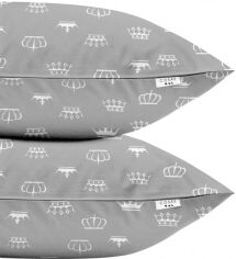 Акція на Набір наволочок Cosas Бязь Set Pillow Crown 40х60 см 2 шт. Grey від Rozetka