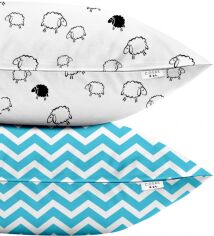 Акція на Набір наволочок Cosas Бязь Set Pillow Sheep ZigZag 40х60 см 2 шт. Blue від Rozetka