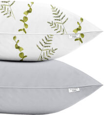 Акция на Набір наволочок Cosas FoliageGreen Grey 50х70 2 шт. (SetPillow_FoliageGreen_Grey_50х70) от Rozetka