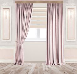 Акция на Комплект штор Декорін Оксамитові Світло-рожеві 250х300 2 шт (Vi 101506) от Rozetka