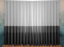 Акція на Тюль-штора Декор-Ін Щільний льон Сафарі зі смугою Біло-сірий з чорним 265х500 (Vi 100900) від Rozetka