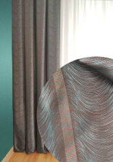 Акція на Комплект штор Декор-Ін Ніагара Бірюзовий з коричневим 245х200 2 шт. (Vi 100361) від Rozetka