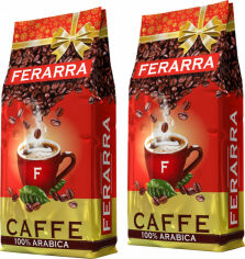 Акція на Упаковка кави в зернах Ferarra Caffe 100% Arabica з клапаном 1 кг х 2 шт. від Rozetka