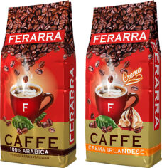 Акция на Набір кави в зернах Ferarra Arabica 100% 1 кг х Crema Irlandise 1 кг от Rozetka