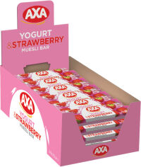 Акція на Упаковка зернових батончиків AXA зі смаком йогурту та полуницею 25 г х 24 шт. від Rozetka