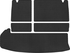 Акція на Комплект автокилимків EVAtech в багажник авто Toyota Highlander (XU50) 7 seats 2013-2016 3 покоління SUV EU 5 шт Black від Rozetka
