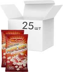 Акція на Упаковка попкорну для мікрохвильової печі Mr'Corn зі смаком бекону 90 г х 25 шт (2.25 кг) від Rozetka