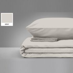 Акція на Простирадло на резинці MirSon двоспальне 180x190+25 см 16-5703 Light Gray Бязь Premium від Rozetka