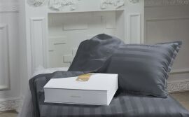 Акція на Простирадло на резинці MirSon Graphite 120х190х25 см від Rozetka