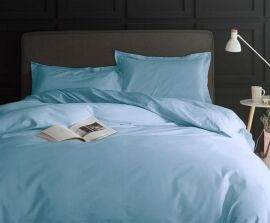 Акція на Простирадло на резинці MirSon євро 200x200+25 см 0842 Light Blue Сатин від Rozetka