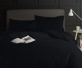 Акція на Простирадло MirSon King Size 240x260 см 0848 Blue Black Сатин від Rozetka