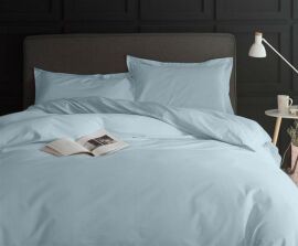 Акція на Простирадло MirSon King Size 240x260 см 0843 Grey Blue Сатин від Rozetka