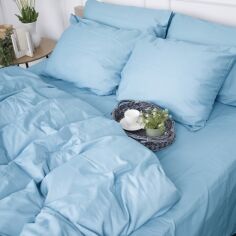 Акція на Простирадло MirSon King Size 240x260 см 0845 Blue Wave Сатин від Rozetka