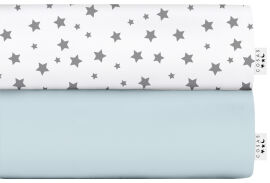 Акція на Набір простирадл на гумці Cosas Set Sheet Light Blue Star Grey 60х120 2 шт. від Rozetka