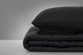 Акція на Простирадло MirSon двоспальне 180x220 см 0055 Black Pearl Сатин Premium від Rozetka