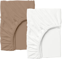 Акція на Набір Cosas Простирадло на резинці 160x200 2 шт Set_White_Brown від Rozetka