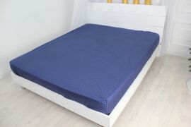 Акція на Простирадло на резинці MirSon двоспальне 160x200+25 см 30-0020 Smoky Blue Satin Stripe від Rozetka