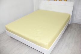 Акція на Простирадло на резинці MirSon односпальне 80x200+25 см 30-0003 Intense Yellow Satin Stripe від Rozetka