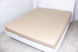 Акція на Простирадло на резинці MirSon полуторне 90x190+25 см 30-0004 Cream Satin Stripe від Rozetka