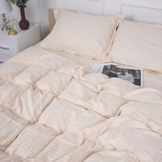 Акція на Простирадло MirSon полуторне 150x220 см 30-0004 Cream Satin Stripe від Rozetka