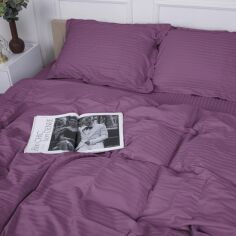 Акція на Простирадло MirSon двоспальне 200x220 см 30-0008 Smoky Pink Satin Stripe від Rozetka